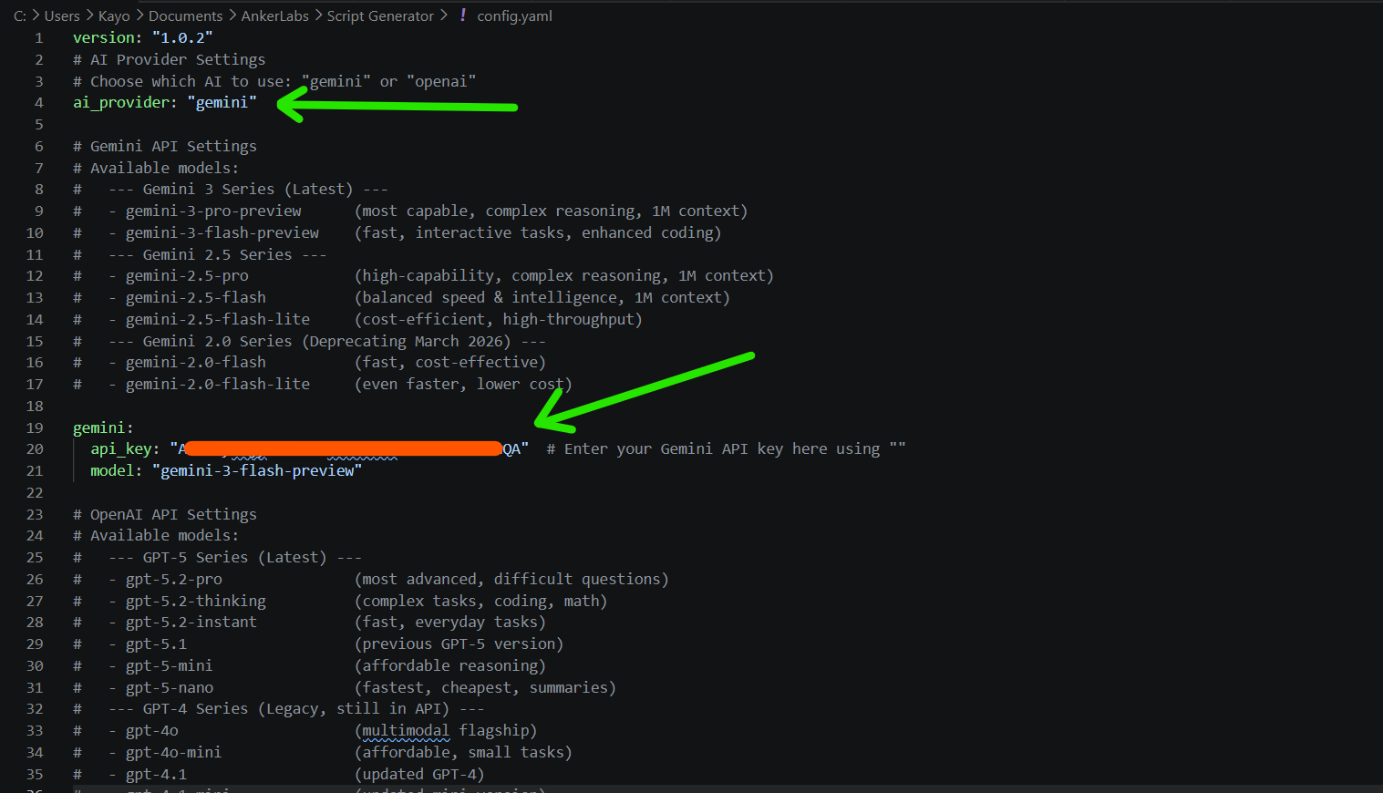 Configuring API Provider
