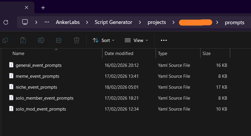 Project Prompts Folder Structure